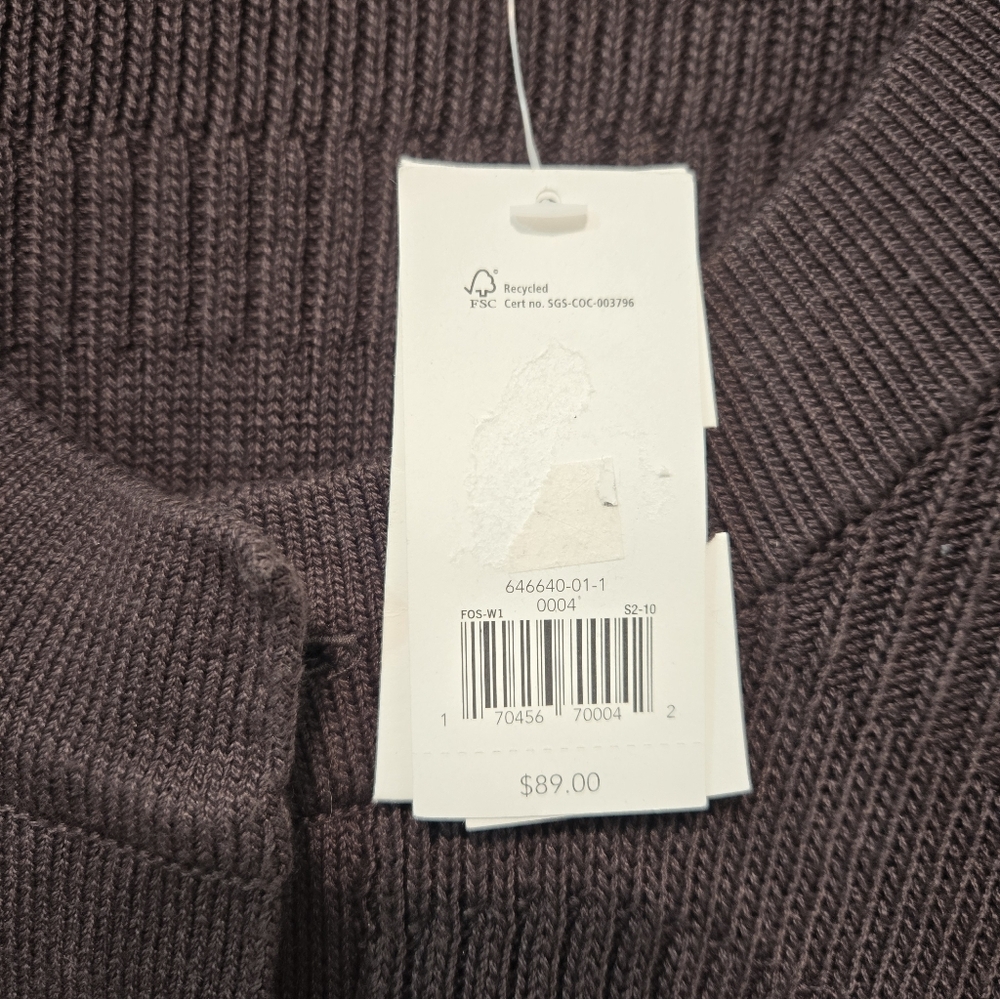 Banana Republic Belted Cardigan Jacket Dark Brown XL Textured 100% Cotton NWT - Picture 8 of 14